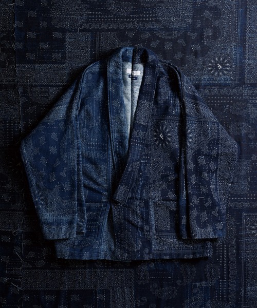 FDMTL(ファンダメンタル)の「FDMTL/ファンダメンタル/JACQUARD PAISLEY HAORI 3YR WASH(その他アウター・メンズ・インディゴブルー・4/3/2/1)」の1枚目の写真