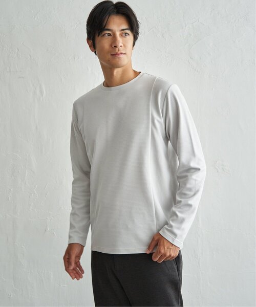 ikka(イッカ)の「ダブルフェイスリップル切替ロンT(Tシャツ/カットソー・メンズ・ベージュ/ブラック/ホワイト/カーキ/ネイビー・M/L/XL)」の19枚目の写真