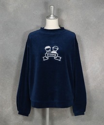スパンコール刺繍ベロアプルオーバー