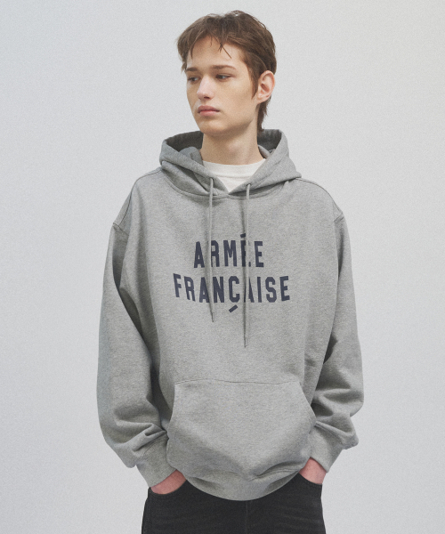 KANEITEI（カネイテイ）の「ARMEE FRANCAISE HOODIE (MELANGE GRAY)（パーカー・レディース・ライトグレー・MEDIUM/LARGE/X-LARGE）」の2枚目の写真