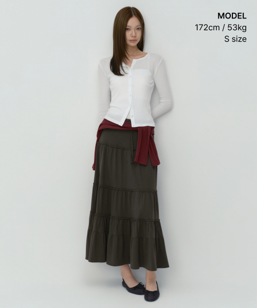 MUSINSA STANDARD WOMAN（ムシンサスタンダードウーマン）の「ウィメンズソフトリブジャージカーディガン[ホワイト]（カーディガン/ボレロ・レディース・その他・LARGE）」の2枚目の写真