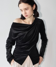 Aimelibra（エメリブラ）の「マルチウェイシアーベロアカシュクールトップス（Tシャツ/カットソー）」