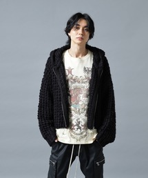DankeSchon/ダンケシェーン/WAFFLE KNIT ZIP HOODIE