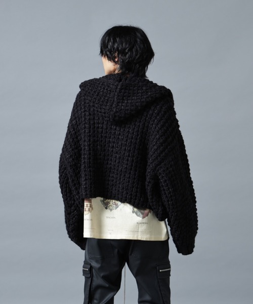 DANKE SCHON（ダンケシェーン）の「DankeSchon/ダンケシェーン/WAFFLE KNIT ZIP HOODIE（ニット/セーター・メンズ・ブラック/グレー/その他・M/L）」の5枚目の写真