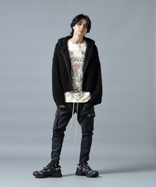 DANKE SCHON（ダンケシェーン）の「DankeSchon/ダンケシェーン/WAFFLE KNIT ZIP HOODIE（ニット/セーター・メンズ・ブラック/グレー/その他・M/L）」の6枚目の写真
