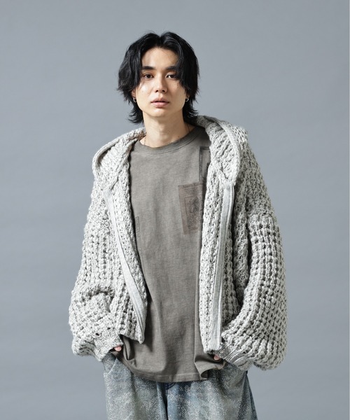 DANKE SCHON（ダンケシェーン）の「DankeSchon/ダンケシェーン/WAFFLE KNIT ZIP HOODIE（ニット/セーター・メンズ・ブラック/グレー/その他・M/L）」の8枚目の写真