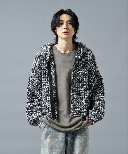 DANKE SCHON（ダンケシェーン）の「DankeSchon/ダンケシェーン/WAFFLE KNIT ZIP HOODIE（ニット/セーター・メンズ・ブラック/グレー/その他・M/L）」の16枚目の写真