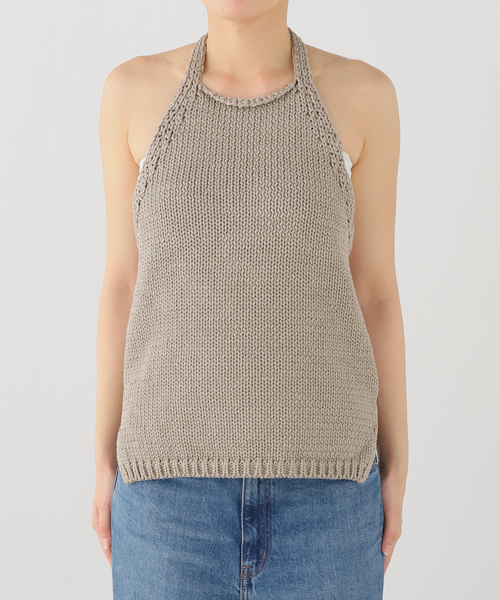journal standard L'essage(ジャーナルスタンダードレサージュ)の「ROHE/ローエ Chunky knit halter top(ニット/セーター・レディース・ライトグレー・36)」の1枚目の写真