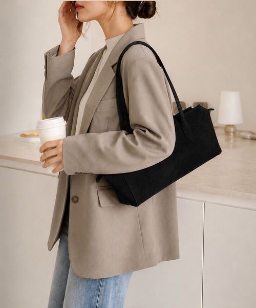 GRESHEL(グレッシェル)の「フェイクスエード ワンショルダーバッグ / バゲットバッグ(ショルダーバッグ・レディース・ブラウン/ブラック/ベージュ/ダークブラウン・FREE)」の16枚目の写真