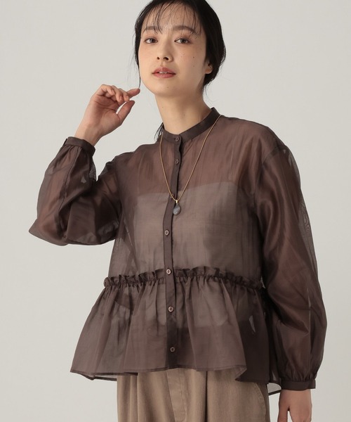 Elura(エルーラ)の「シアーローンペプラムブラウス/1066306(シャツ/ブラウス・レディース・ブラック/ブラウン/カーキ・FREE)」の2枚目の写真