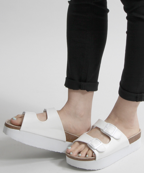 WEGO（ウィゴー）の「WEGO/ダブルベルトサンダル（サンダル・レディース・ピンク/シルバー/ホワイト/ブラック/インディゴブルー・MEDIUM/LARGE）」の16枚目の写真