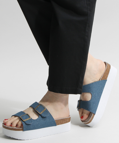 WEGO（ウィゴー）の「WEGO/ダブルベルトサンダル（サンダル・レディース・ピンク/シルバー/ホワイト/ブラック/インディゴブルー・MEDIUM/LARGE）」の17枚目の写真