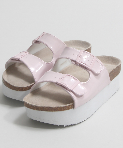 WEGO（ウィゴー）の「WEGO/ダブルベルトサンダル（サンダル・レディース・ピンク/シルバー/ホワイト/ブラック/インディゴブルー・MEDIUM/LARGE）」の7枚目の写真