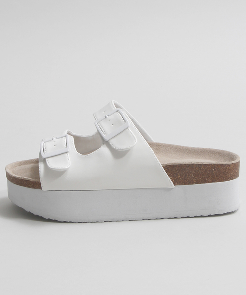 WEGO（ウィゴー）の「WEGO/ダブルベルトサンダル（サンダル・レディース・ピンク/シルバー/ホワイト/ブラック/インディゴブルー・MEDIUM/LARGE）」の8枚目の写真