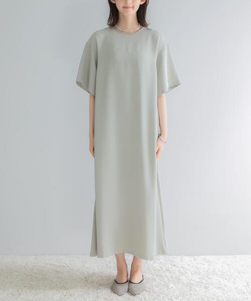 URBAN RESEARCH ROSSO WOMEN(アーバンリサーチ ロッソ)の「ツイルサテンバックファスナーワンピース(ワンピース・レディース・ネイビー/ミント・FREE)」の21枚目の写真