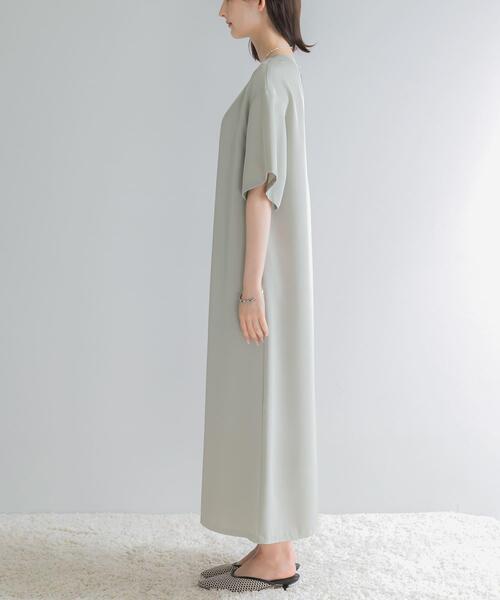 URBAN RESEARCH ROSSO WOMEN(アーバンリサーチ ロッソ)の「ツイルサテンバックファスナーワンピース(ワンピース・レディース・ネイビー/ミント・FREE)」の22枚目の写真