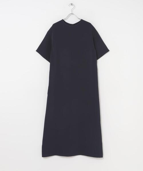 URBAN RESEARCH ROSSO WOMEN(アーバンリサーチ ロッソ)の「ツイルサテンバックファスナーワンピース(ワンピース・レディース・ネイビー/ミント・FREE)」の4枚目の写真