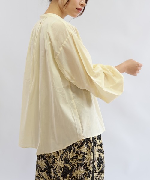 etre relie(エトレリー)の「ZOZO限定 綿ローンボリューム袖ブラウス(シャツ/ブラウス・レディース・ブラウン/ブルー/オフホワイト・MEDIUM)」の14枚目の写真
