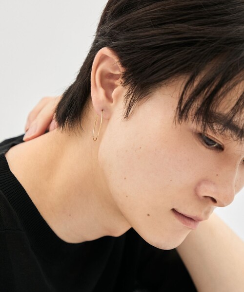 Jouete（ジュエッテ）の「フープピアス カットライン size/L（ピアス（両耳用）・レディース・イエローゴールド・FREE）」の6枚目の写真