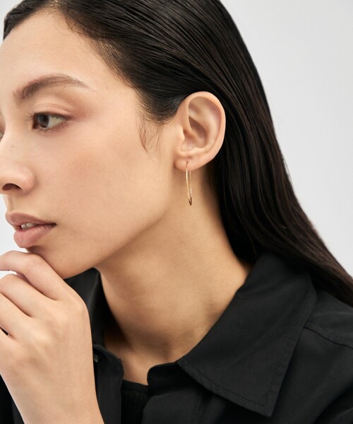 Jouete（ジュエッテ）の「フープピアス カットライン size/L（ピアス（両耳用）・レディース・イエローゴールド・FREE）」の8枚目の写真