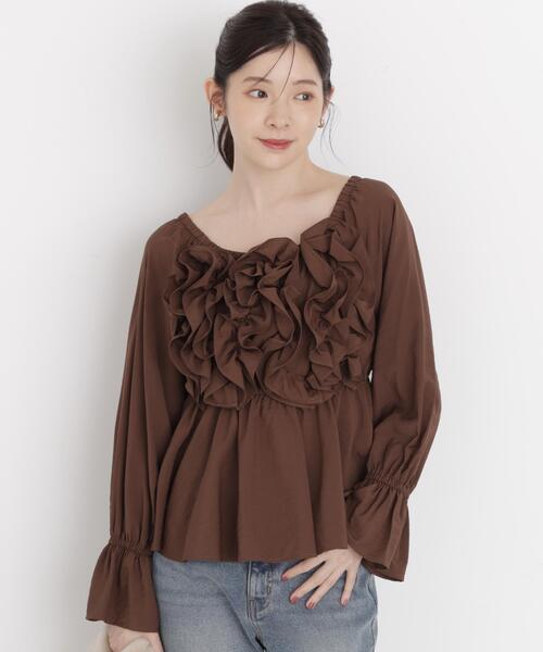 PROPORTION BODY DRESSING(プロポーションボディドレッシング)の「<a>ボリュームフリルブラウス / 1216210002(シャツ/ブラウス・レディース・ブラウン/ピンク/ホワイト系その他・FREE)」の3枚目の写真