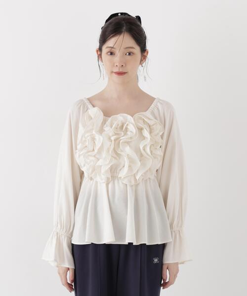 PROPORTION BODY DRESSING(プロポーションボディドレッシング)の「<a>ボリュームフリルブラウス / 1216210002(シャツ/ブラウス・レディース・ブラウン/ピンク/ホワイト系その他・FREE)」の5枚目の写真