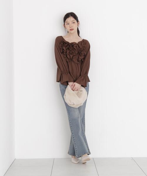 PROPORTION BODY DRESSING(プロポーションボディドレッシング)の「<a>ボリュームフリルブラウス / 1216210002(シャツ/ブラウス・レディース・ブラウン/ピンク/ホワイト系その他・FREE)」の18枚目の写真
