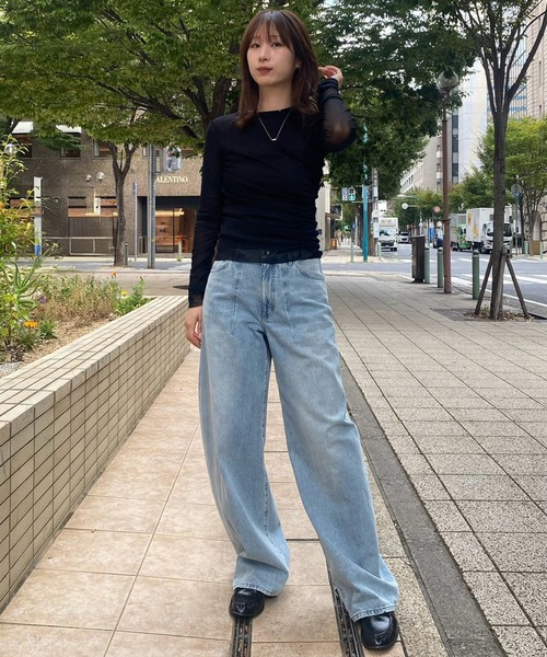 LE CIEL BLEU(ルシェルブルー)の「バレルレッグジーンズ / Barrel Leg Jeans(その他パンツ・レディース・ブルー・38/36/34)」の2枚目の写真