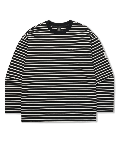 LIFE WORK(ライフワーク)の「ライトストライプTシャツ(Tシャツ/カットソー・メンズ・ブラック/ホワイト・MEDIUM/LARGE)」の2枚目の写真