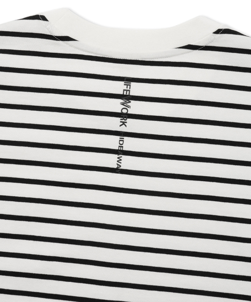 LIFE WORK(ライフワーク)の「ライトストライプTシャツ(Tシャツ/カットソー・メンズ・ブラック/ホワイト・MEDIUM/LARGE)」の5枚目の写真