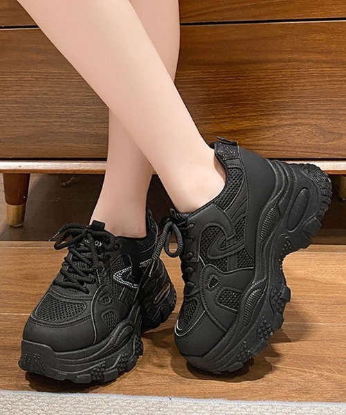 Miniministore(ミニミニストア)の「厚底メッシュスニーカー 美脚 韓国風靴黒(スニーカー・レディース・シルバー/ホワイト/ブラック・24.0cm/23.5cm/23.0cm/22.5cm/25cm/24.5cm)」の18枚目の写真