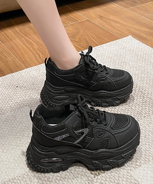 Miniministore(ミニミニストア)の「厚底メッシュスニーカー 美脚 韓国風靴黒(スニーカー・レディース・シルバー/ホワイト/ブラック・24.0cm/23.5cm/23.0cm/22.5cm/25cm/24.5cm)」の20枚目の写真