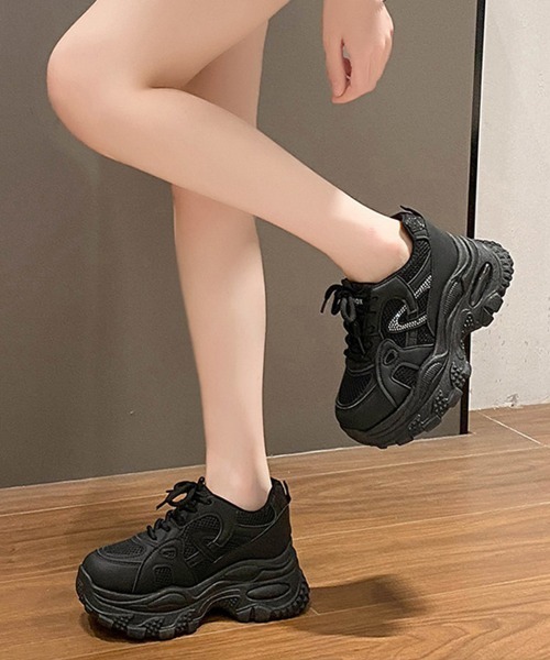Miniministore(ミニミニストア)の「厚底メッシュスニーカー 美脚 韓国風靴黒(スニーカー・レディース・シルバー/ホワイト/ブラック・24.0cm/23.5cm/23.0cm/22.5cm/25cm/24.5cm)」の21枚目の写真