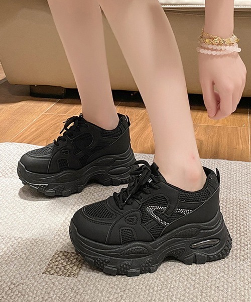 Miniministore(ミニミニストア)の「厚底メッシュスニーカー 美脚 韓国風靴黒(スニーカー・レディース・シルバー/ホワイト/ブラック・24.0cm/23.5cm/23.0cm/22.5cm/25cm/24.5cm)」の22枚目の写真