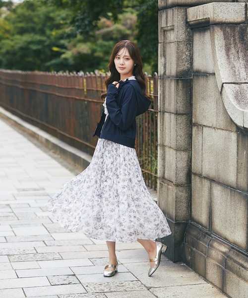 tocco closet(トッコ クローゼット)の「UVカット&撥水加工♪フロントフリルパーカー(パーカー・レディース・ネイビー/ブラック・M)」の21枚目の写真