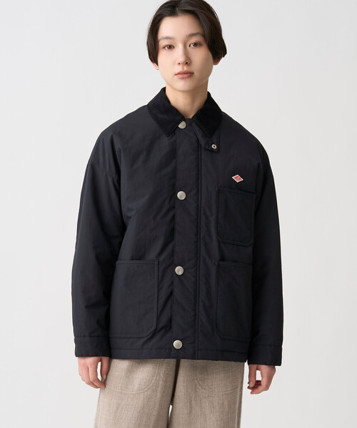 DANTON(ダントン)の「DANTON | 中綿ナイロン カバーオールジャケット WOMEN(カバーオール・レディース・ブラック・36)」の2枚目の写真