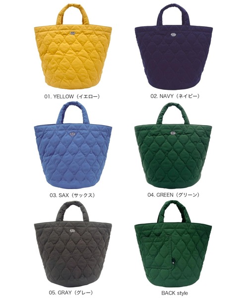 ROOTOTE(ルートート)の「ルートート / トートバッグ 丸底 キルティング ナイロン 軽量 自立 SN.デリ.ミリタリーキルト-B(トートバッグ・レディース・ネイビー/グレー/サックスブルー/イエロー/グリーン・FREE)」の10枚目の写真