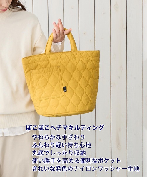 ROOTOTE(ルートート)の「ルートート / トートバッグ 丸底 キルティング ナイロン 軽量 自立 SN.デリ.ミリタリーキルト-B(トートバッグ・レディース・ネイビー/グレー/サックスブルー/イエロー/グリーン・FREE)」の14枚目の写真