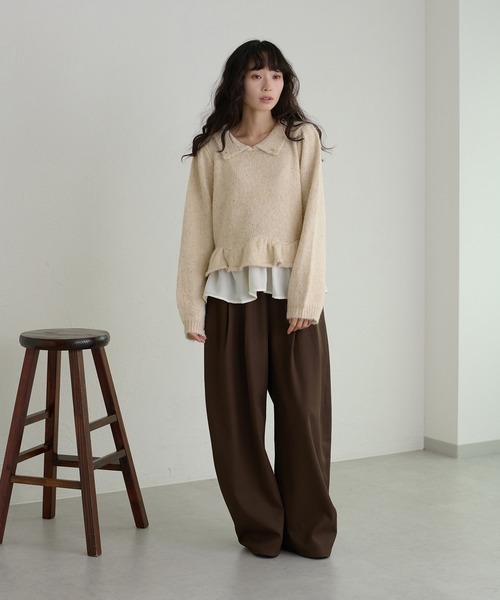 apres jour clair(アプレジュールクレア)の「【apres jour clair】ラメデザインペプラムニット(ニット/セーター・レディース・アイボリー/グレー/ブラウン系その他/ブルー・フリー/X-LARGE)」の17枚目の写真