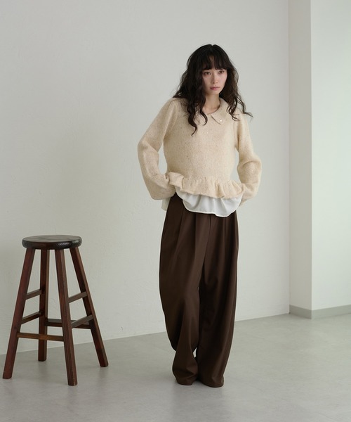 apres jour clair(アプレジュールクレア)の「【apres jour clair】ラメデザインペプラムニット(ニット/セーター・レディース・アイボリー/グレー/ブラウン系その他/ブルー・フリー/X-LARGE)」の19枚目の写真