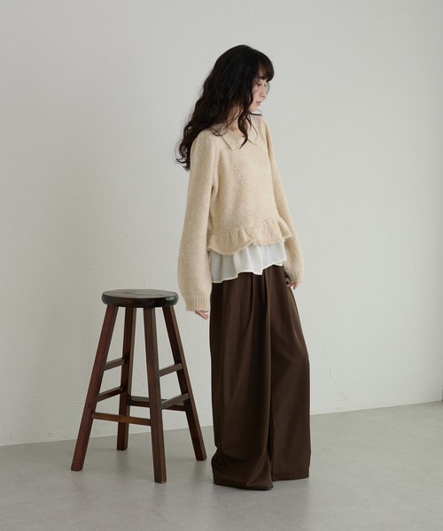 apres jour clair(アプレジュールクレア)の「【apres jour clair】ラメデザインペプラムニット(ニット/セーター・レディース・アイボリー/グレー/ブラウン系その他/ブルー・フリー/X-LARGE)」の20枚目の写真