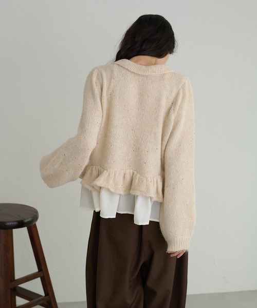apres jour clair(アプレジュールクレア)の「【apres jour clair】ラメデザインペプラムニット(ニット/セーター・レディース・アイボリー/グレー/ブラウン系その他/ブルー・フリー/X-LARGE)」の16枚目の写真