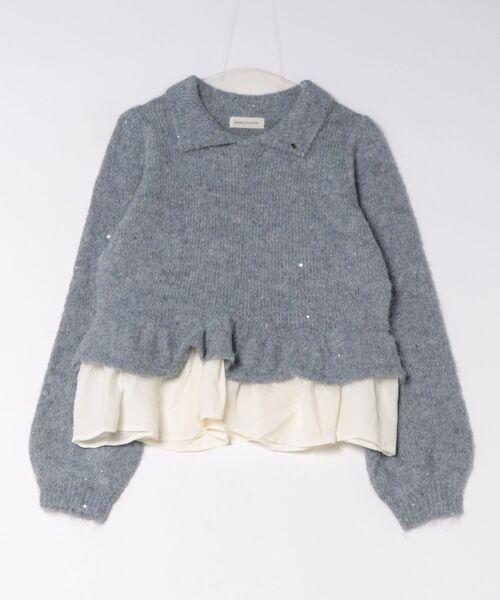 apres jour clair(アプレジュールクレア)の「【apres jour clair】ラメデザインペプラムニット(ニット/セーター・レディース・アイボリー/グレー/ブラウン系その他/ブルー・フリー/X-LARGE)」の8枚目の写真