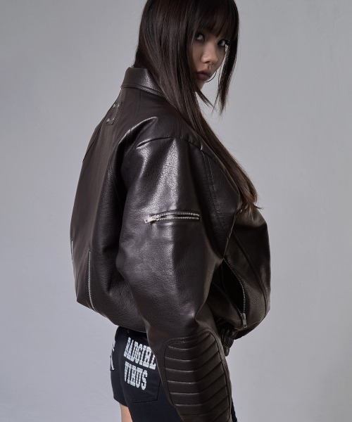 FANCY CLUB(ファンシークラブ)の「レーサーレザージャケット (ブラウン) F26ZA507(ライダースジャケット・レディース・その他・FREE)」の5枚目の写真