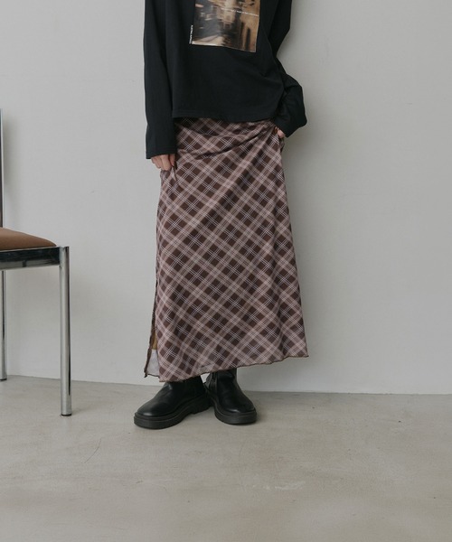 ad thie（アドティエ）の「シアー チェック スカート（スカート・レディース・ブルー/ブラウン・FREE）」の22枚目の写真