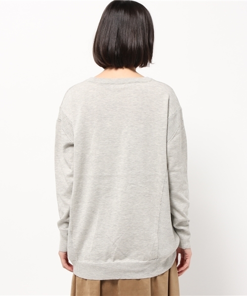 LBC（エルビーシー）の「12G コットンアクリル Vプルオーバー（ニット/セーター・レディース・イエロー/アッシュグレー/ブルー・MEDIUM/LARGE）」の4枚目の写真