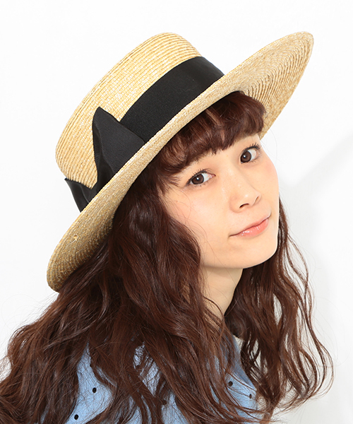 CAROLINA GLASER（カロリナ グレイサー）の「▼【予約】【MEG着用】CAROLINA GLASER / 麦キャノチェ カンカン帽（ハット・レディース・ベージュ・ONE SIZE）」の6枚目の写真