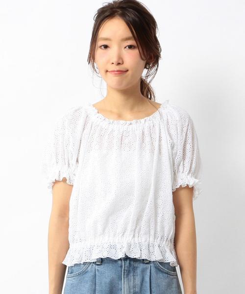 Another Edition（アナザーエディション）の「アイレットパフスリーブブラウス/ AEBFC  アイレット PUFF BL◆（シャツ/ブラウス・レディース・オフホワイト/レッド・フリー）」の5枚目の写真
