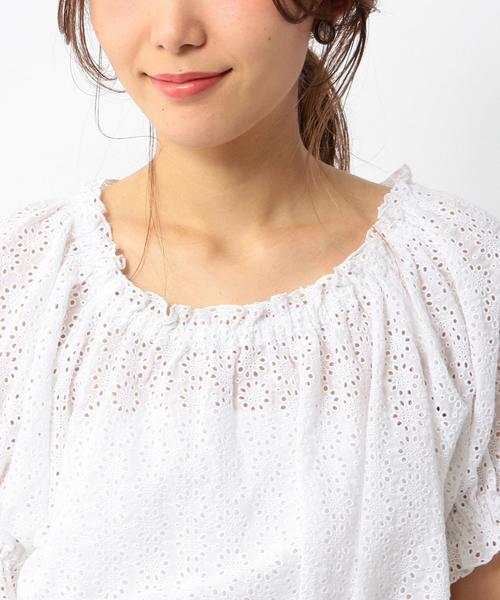 Another Edition（アナザーエディション）の「アイレットパフスリーブブラウス/ AEBFC  アイレット PUFF BL◆（シャツ/ブラウス・レディース・オフホワイト/レッド・フリー）」の6枚目の写真