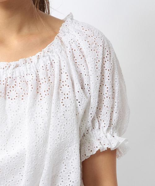 Another Edition（アナザーエディション）の「アイレットパフスリーブブラウス/ AEBFC  アイレット PUFF BL◆（シャツ/ブラウス・レディース・オフホワイト/レッド・フリー）」の7枚目の写真